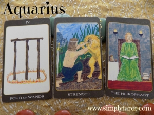 Four of Wands, Strength, The Hierophant