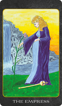 Original hand-painted The Empress tarot card by Patricia House from the 2011 Tarot House Deck