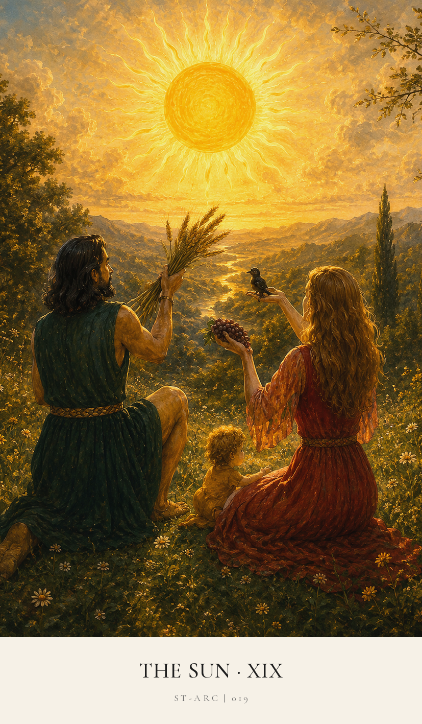 The Sun tarot card from the Simply Tarot deck