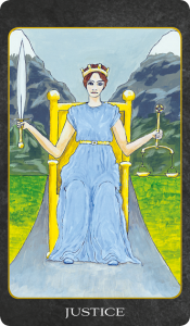 Justice tarot card from Simply Tarot