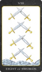 Eight of Swords from The Tarot House Deck