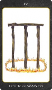 Four of Wands from The Tarot House Deck
